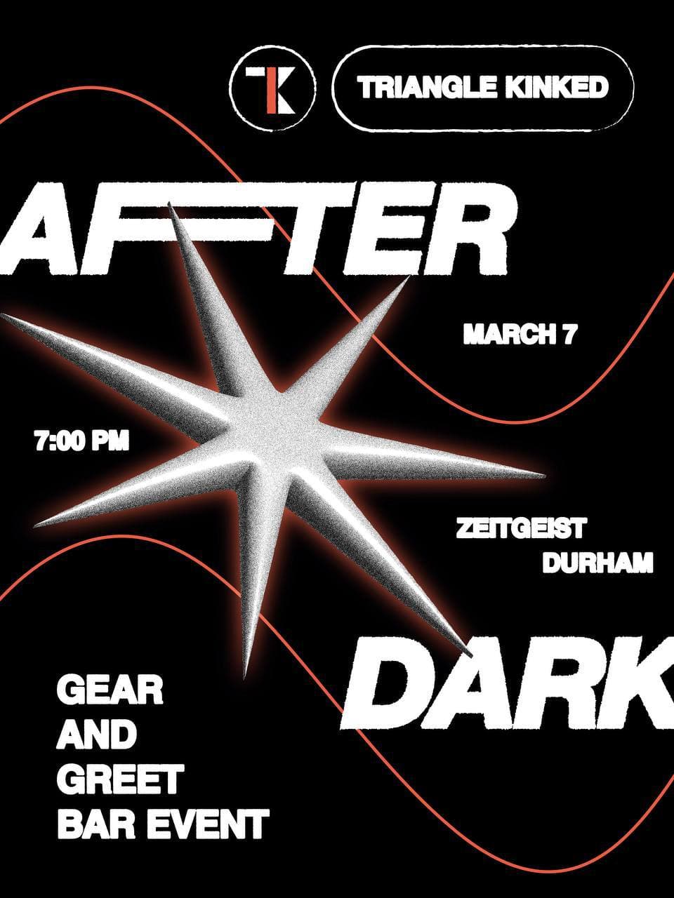 Event flyer for After Dark: Gear and Greet Bar Event